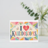 "Ich [Herz] Kaleidoskope" Postkarte (Stehend Vorderseite)