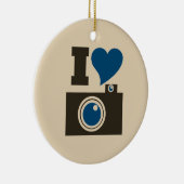 Ich Herz-Kamera Keramikornament (Rechts)