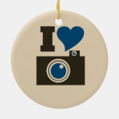 Ich Herz-Kamera Keramikornament (Hinten)