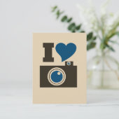 Ich Herz-Kamera Postkarte (Stehend Vorderseite)