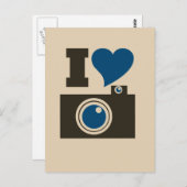 Ich Herz-Kamera Postkarte (Vorne/Hinten)
