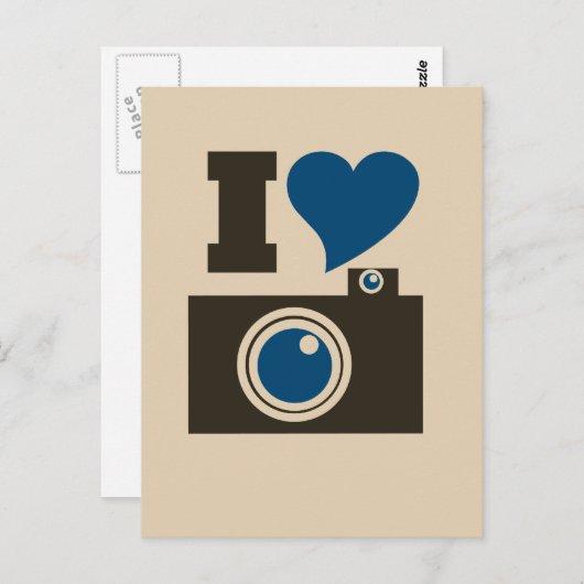Ich Herz-Kamera Postkarte (Vorne/Hinten)