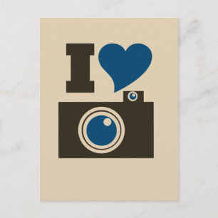 Ich Herz-Kamera Postkarte