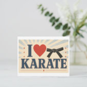 "Ich [Herz] Karate" Postkarte (Stehend Vorderseite)