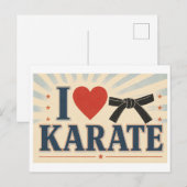 "Ich [Herz] Karate" Postkarte (Vorne/Hinten)