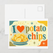 "Ich [Herz] Kartoffelchips" Postkarte (Vorne/Hinten)