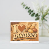 "Ich [Herz] Kartoffeln" Postkarte (Stehend Vorderseite)