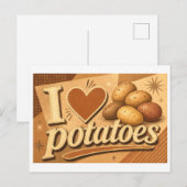 "Ich [Herz] Kartoffeln" Postkarte (Vorne/Hinten)
