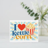 "Ich [Herz] Kettle Corn" Postkarte (Stehend Vorderseite)