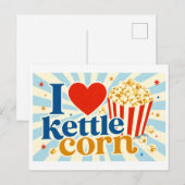"Ich [Herz] Kettle Corn" Postkarte (Vorne/Hinten)