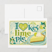 "Ich [Herz] Key Lime Pie" Postkarte (Vorne/Hinten)