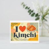 "Ich [Herz] Kimchi" Postkarte (Stehend Vorderseite)
