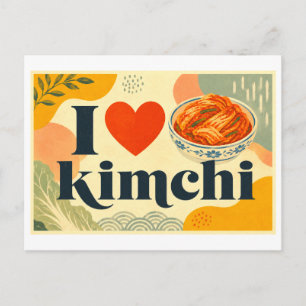 "Ich [Herz] Kimchi" Postkarte