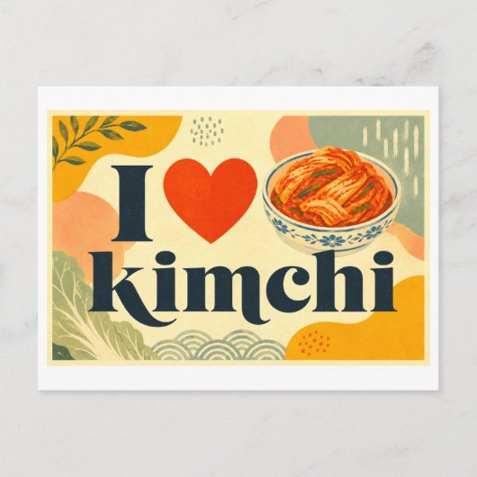 "Ich [Herz] Kimchi" Postkarte (Vorderseite)