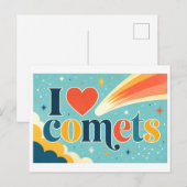 "Ich [Herz] Kometen" Postkarte (Vorne/Hinten)