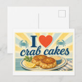 "Ich [Herz] Krabbenkuchen" Postkarte (Vorne/Hinten)