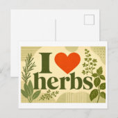 "Ich [Herz] Kräuter" Postkarte (Vorne/Hinten)