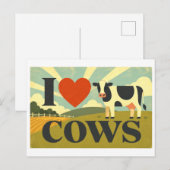 "Ich [Herz] Kühe" Postkarte (Vorne/Hinten)