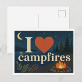 "Ich [Herz] Lagerfeuer" Postkarte (Vorne/Hinten)
