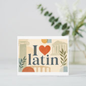 "Ich [Herz] Latein" Postkarte (Stehend Vorderseite)