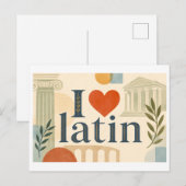 "Ich [Herz] Latein" Postkarte (Vorne/Hinten)