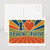"Ich [Herz] Leichtathletik" Postkarte (Vorne/Hinten)