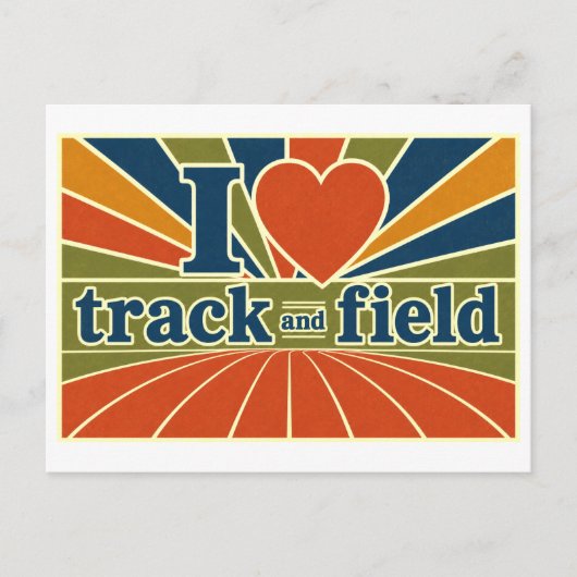 "Ich [Herz] Leichtathletik" Postkarte (Vorderseite)