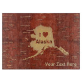 Ich herz (Liebe) Alaska auf der Birkenhalde Schneidebrett (Vorderseite)