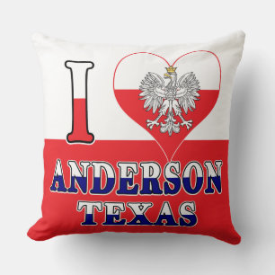 Ich Herz Liebe Anderson Texas Kissen
