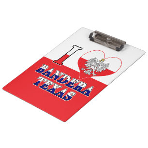 Ich Herz Liebe Bandera Texas Klemmbrett