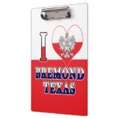 Ich Herz Liebe Bremond Texas Klemmbrett (Links)