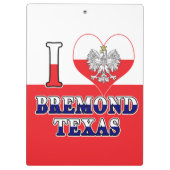 Ich Herz Liebe Bremond Texas Klemmbrett (Rückseite)