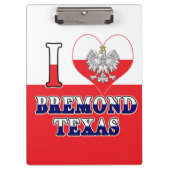 Ich Herz Liebe Bremond Texas Klemmbrett (Vorderseite)
