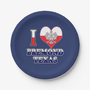 Ich Herz Liebe Bremond Texas Pappteller