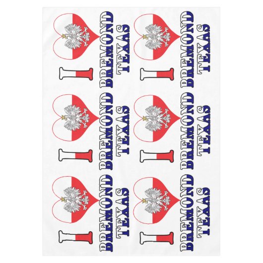 Ich Herz Liebe Bremond Texas Tischdecke (Vorderseite)