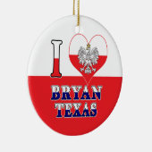 Ich Herz Liebe Bryan Texas Keramik Ornament (Rechts)