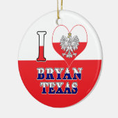 Ich Herz Liebe Bryan Texas Keramik Ornament (Links)