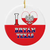 Ich Herz Liebe Bryan Texas Keramik Ornament (Hinten)