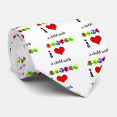 Ich Herz (Liebe) ein Kind mit Autismus Krawatte (Gerollt)