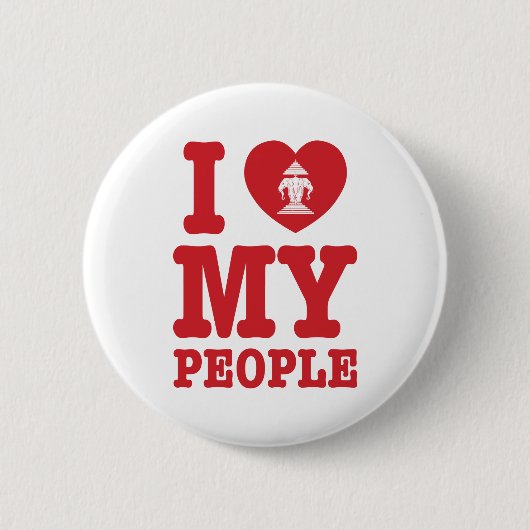 Ich Herz (Liebe) Erawan My Lao People Button (Vorderseite)