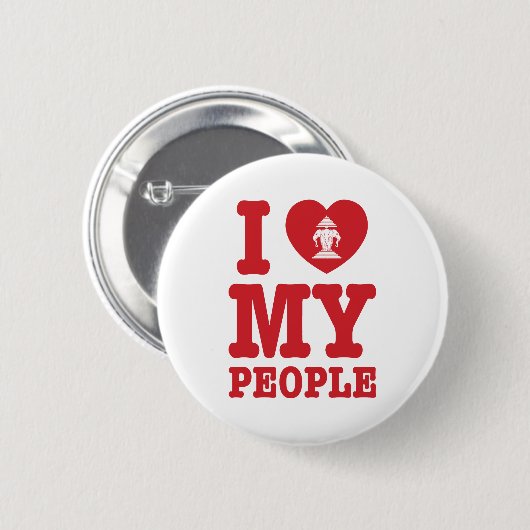 Ich Herz (Liebe) Erawan My Lao People Button (Vorne & Hinten)