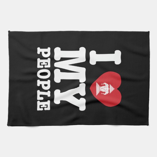 Ich Herz (Liebe) Erawan My Lao People Geschirrtuch (Horizontal)