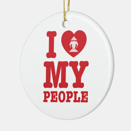 Ich Herz (Liebe) Erawan My Lao People Keramik Ornament (Links)