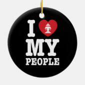 Ich Herz (Liebe) Erawan My Lao People Keramikornament (Hinten)