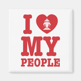 Ich Herz (Liebe) Erawan My Lao People Magnet
