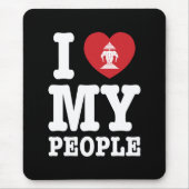 Ich Herz (Liebe) Erawan My Lao People Mousepad (Vorne)