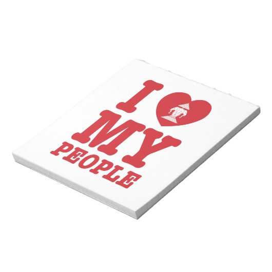 Ich Herz (Liebe) Erawan My Lao People Notizblock (Rotiert)