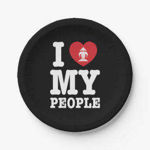 Ich Herz (Liebe) Erawan My Lao People Pappteller