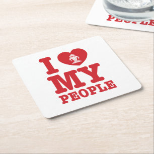Ich Herz (Liebe) Erawan My Lao People Rechteckiger Pappuntersetzer