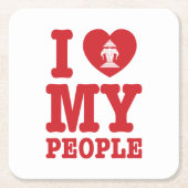 Ich Herz (Liebe) Erawan My Lao People Rechteckiger Pappuntersetzer (Vorderseite)